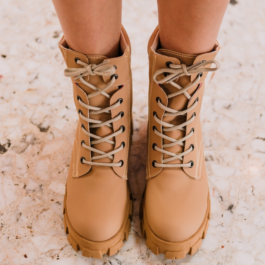 Combat boots - Lola - beige